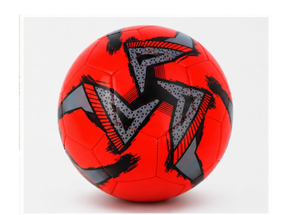 Size 5 Football Red 32 Panel Soccer Ball 270g Lightweight Training Ball for Indoor & Outdoor Practice, Schools, Clubs & Recreational Play(Set of 3)