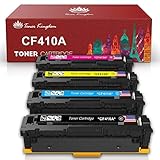 Toner Kingdom Compatible HP 410A CF410A CF411A CF412A CF413A Toner Cartridge Compatible for HP Color Laserjet Pro MFP M477fdn M477fdw M477fnw M452DN M452dw M452nw M377dw -Black, Cyan, Yellow, Magenta