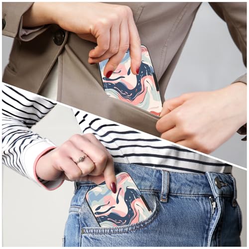 Image of Card Holder Credit Cards Holder for Women RFID wallet women Business Card Holder Wallet Mini Aluminum Card Wallet RFID Blocking Slim Metal Hard Card for Women, Patterns of Rivers