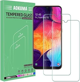 AOKUMA Samsung Galaxy A50 Tempered Glass Screen Protector, [2 Pack] Premium Quality Guard Film, Case Friendly, Comfortable Round Edge,Shatterproof, Shockproof, Scratchproof oilproof