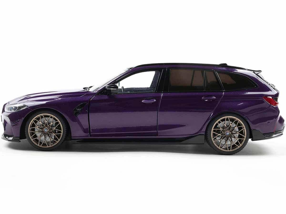 Solido BMW M3 Touring G81 – 1:18 Modellauto – Metallic Lila, Detailreiches Die-Cast Modell mit Innenraum & Motor, Offizielles BMW Sammlermodell