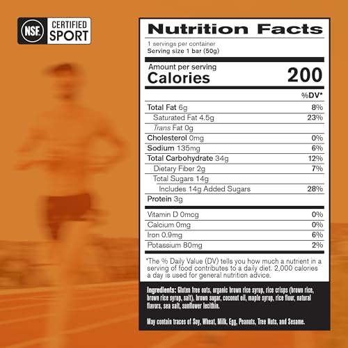 Image of BPN Go Bar, Oat Based Endurance Training Snack, Maple Cinnamon | 36g of Carbohydrates and 200 Calories Per Serving, 12 Bars Per Box