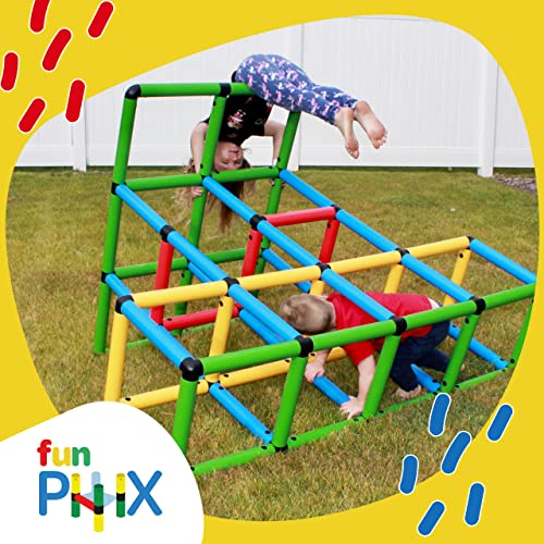 Outdoor Climbing Structures For Kids - Funphix Fort Building Kit - Indoor Jungle Gym For Toddlers With Tubes & Connectors - Backyard Playground Set & Educational Toys - Colorful Forts For Kids 4-8 #TOP2