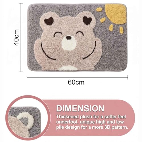 Image of Dream Weaverz 2000 GSM Super Soft Microfiber Bath Mat 40x60 cm | Ultra Absorbent Anti-Skid Quick Dry Bathroom Rug | Floor Mat for Bathroom, Bedroom, Kitchen, Home | Cute Design Bathmat