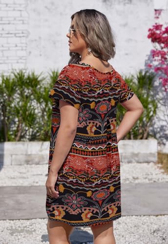 Image of Alaster Women's Casual Summer T Shirt Dress Loose Short Sleeve Tunic Dress with Pocket for Women