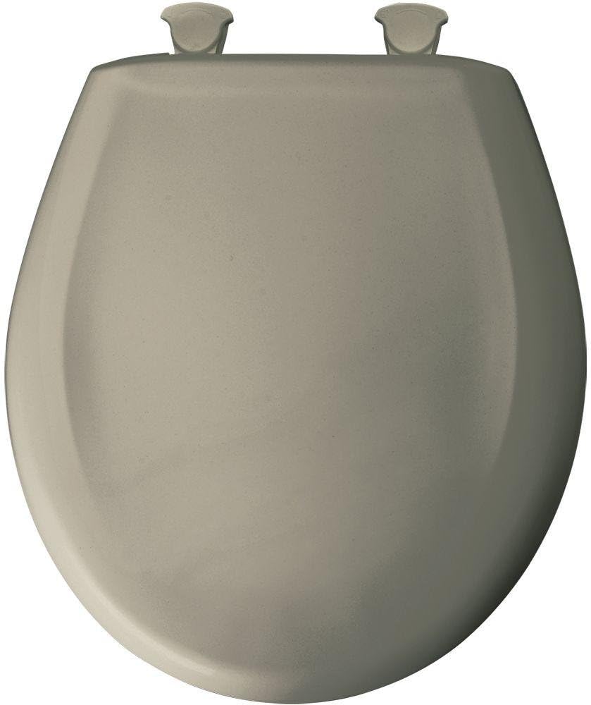 Bemis 200SLOWT 052 Slow Sta-Tite Round Closed Front Toilet Seat, Tender Grey