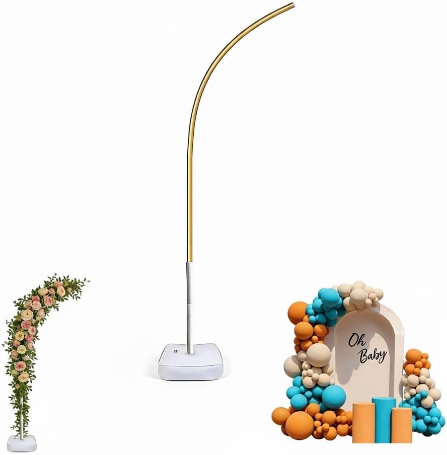 8.2ft One-Sided Balloon Arch Stand Kit, Wall Mount & Free Standing Metal Backdrop Stand with Base, Adjustable Balloon Column Stand for Floor, Party Decor for Birthday Wedding Baby Shower