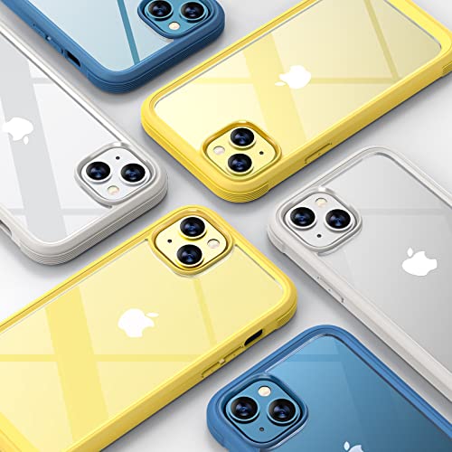 Diaclara Designed For Iphone 14 Plus Case, Full Body Rugged Case With Built-In Touch Sensitive Anti-Scratch Screen Protector, With Camera Lens Protector For Iphone 14 Plus 6.7" (Lemon Yellow) #TOP5