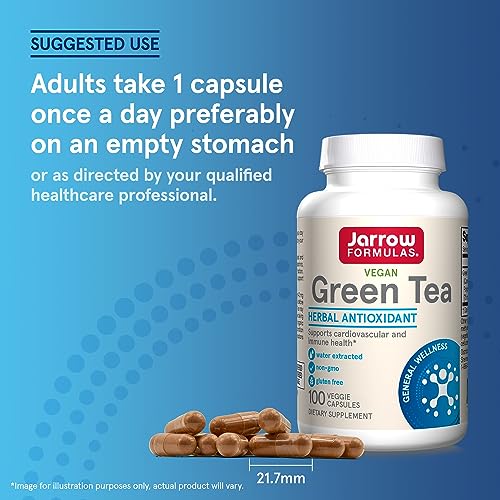 Jarrow Formulas GTC Green Tea Herbal Antioxidant 500 Mg, Dietary Supplement, Cardiovascular And Immune Health, 100 Capsules thumb #6