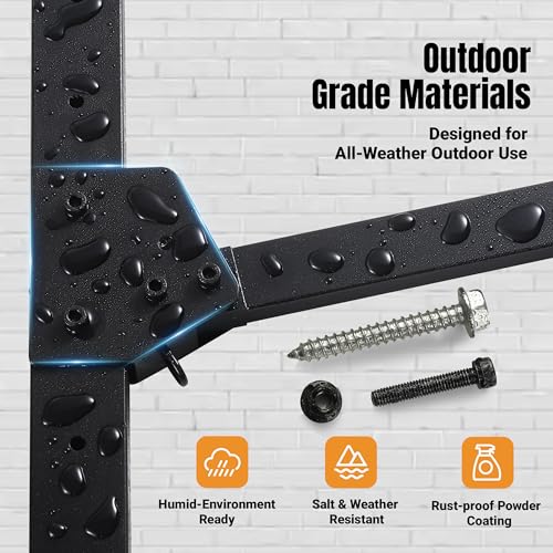 Image of Folding Kayak Wall Rack, 240 lbs Heavy Duty Garage Storage Hanger, 2-Tier Adjustable Mount with 304 Stainless Steel Hardware, Fits Canoe, SUP & Surfboard - Black