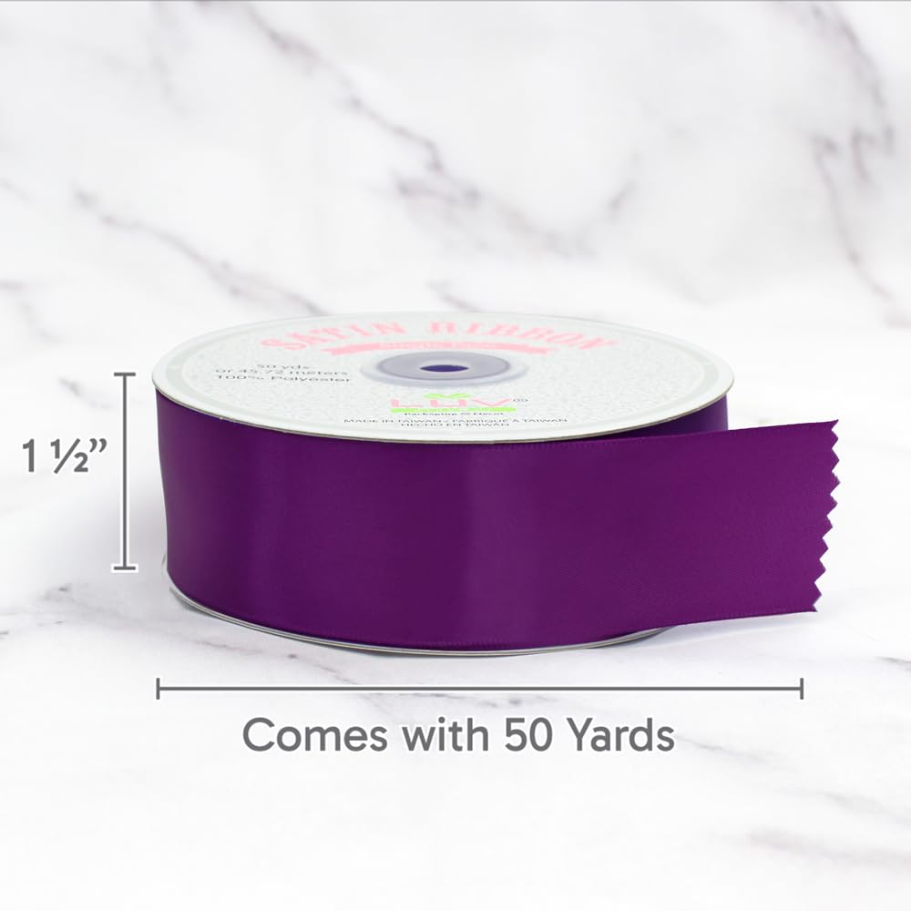 Creative Ideas Solid Satin Ribbon, 1-1/2/50 yd, Plum by Creative Ideas