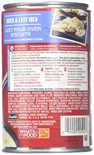 Campbell's Chunky New England Clam Chowder, Easy Open, 18.8 oz