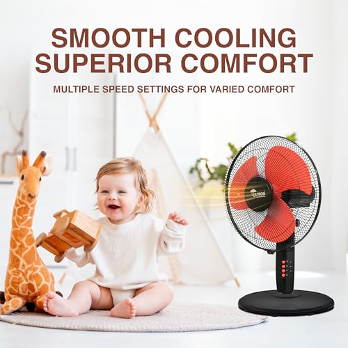 Image of ULTRON Black Thunder 2 in 1 Pedestal & Table Fan (16 Inch) | 120W Powerful Motor | 2300 RPM High Speed | 110 CMM Air Delivery | 3 Speed Control | Jerk-Free Oscillation | 2 Year Warranty