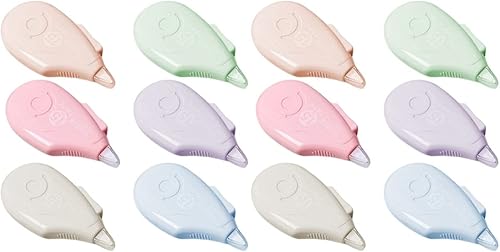 12 herramientas novedosas de color blanco para estudiantes Er para calcomanías y suministros de corrección, cinta decorativa para álbumes de