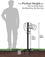 Vista 6 de Soporte de Estaca para Manguera de Jardín Independiente con Grifo de Latón, Soporte de Almacenamiento de Tubería de Agua de Metal Resistente