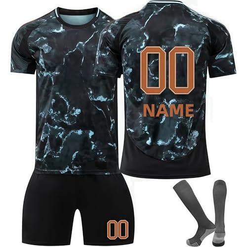 Personalisierte Fußball Trikot für Kinder 24/25Junge Hause/Auswärts...