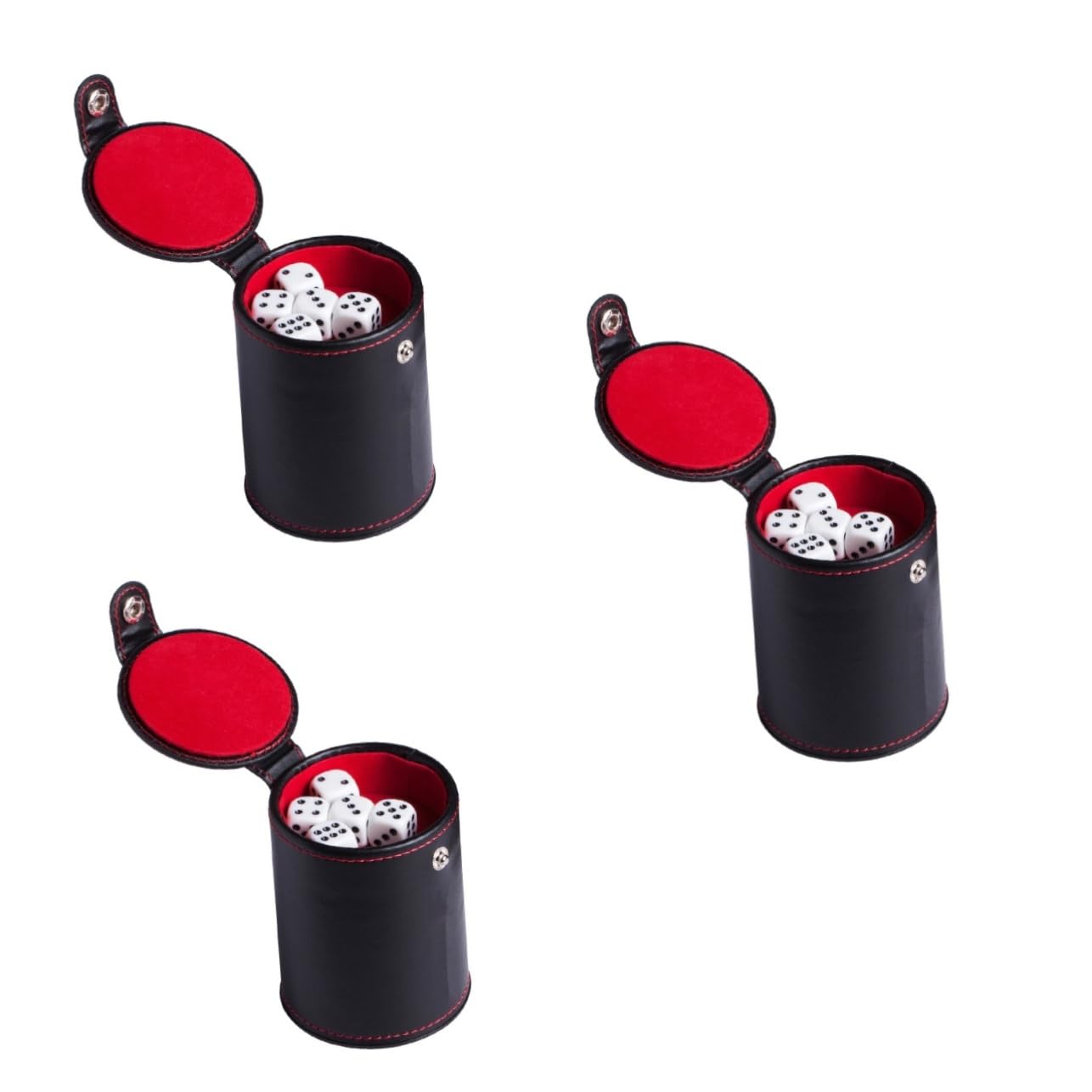 3sätze Pu-Leder Würfelbecher Mit Würfeln Doppelschichtiger Dice Cup Für Ktv Bar Und Brettspiele Leicht Und Kompakt Für Familienfeiern Und Unterhaltungen