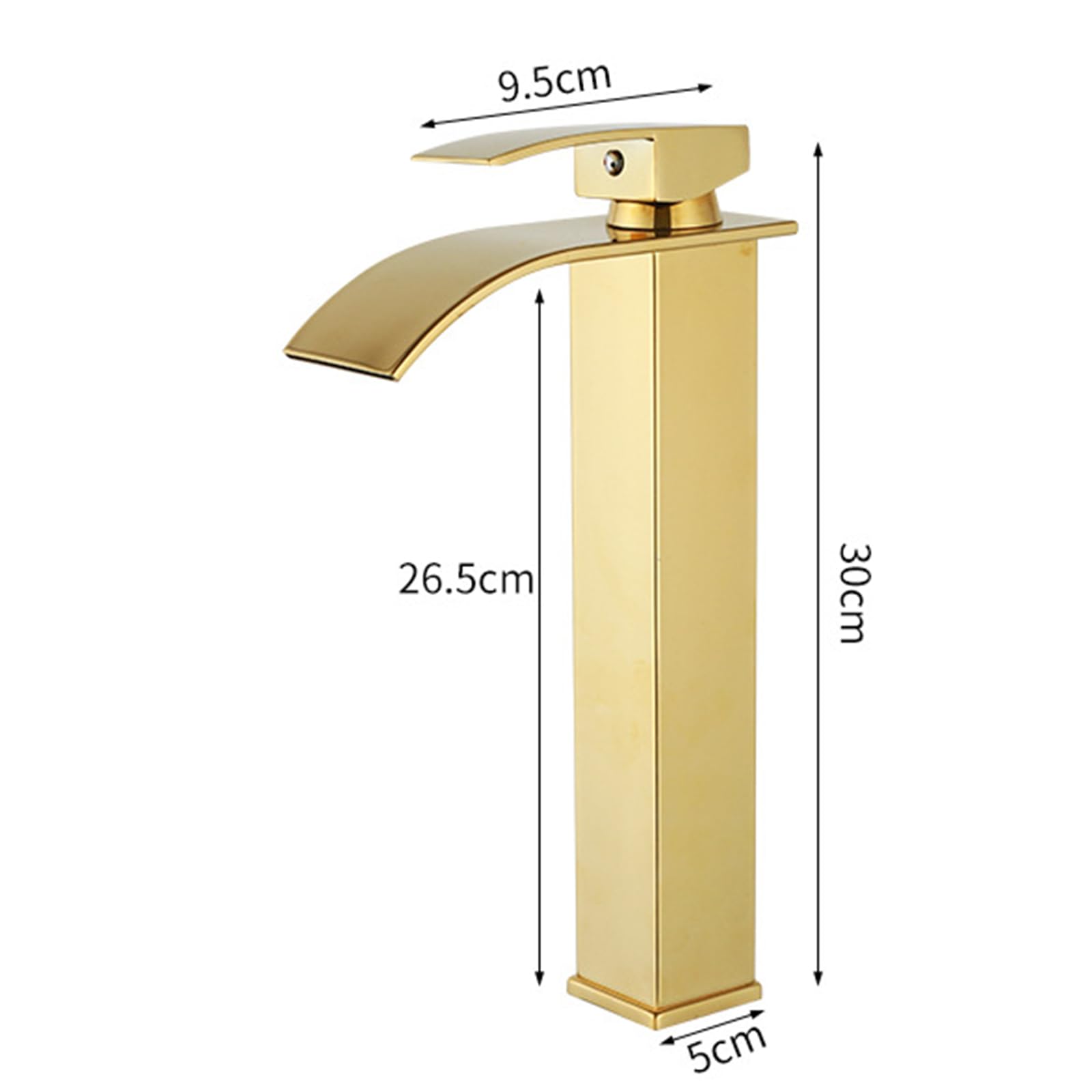 Waschtischarmatur Wasserfall, Warm- Und Kalt-Einlochmischer Wasserhahn Bad Hoch, Einhebelmischer,Roségold,hoch