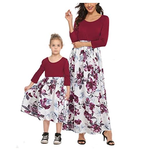 Gaga stad partnerlook mamma och dotter kläder elegant långärmad klänning familjeklänning syster outfit mor och dotter klänning