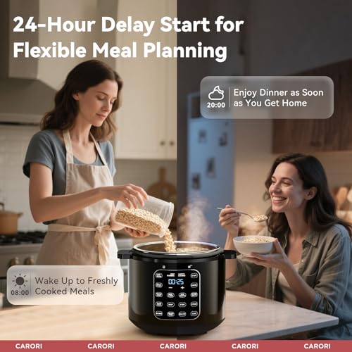 Image of 9-in-1 Electric Pressure Cooker 6 Qt, Dual Inner Pots, Stainless Steel Pot and Non-Stick Pot, 12 Preset Cooking Programs with IMD Touchscreen, Safe Vent, Slow Cook, Rice Cook, Steam, Black