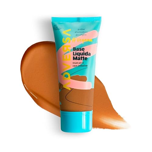 Vista 10 de ADVERSA - Base líquida vegana mate - Maquillaje facial, maquillaje de base de cobertura completa, belleza y cuidado personal - Sin crueldad, sin