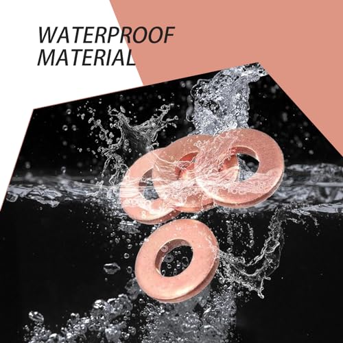 Image of 200 PCS Car Sealing Gasket Classification Combination Set, 9 Specs M5 M6 M8 M10 M12 M14 Copper Anti-Rust Washer, Waterproof Multi-Functional Oil Pan Plug Gasket, Universal for Cars (Gold)