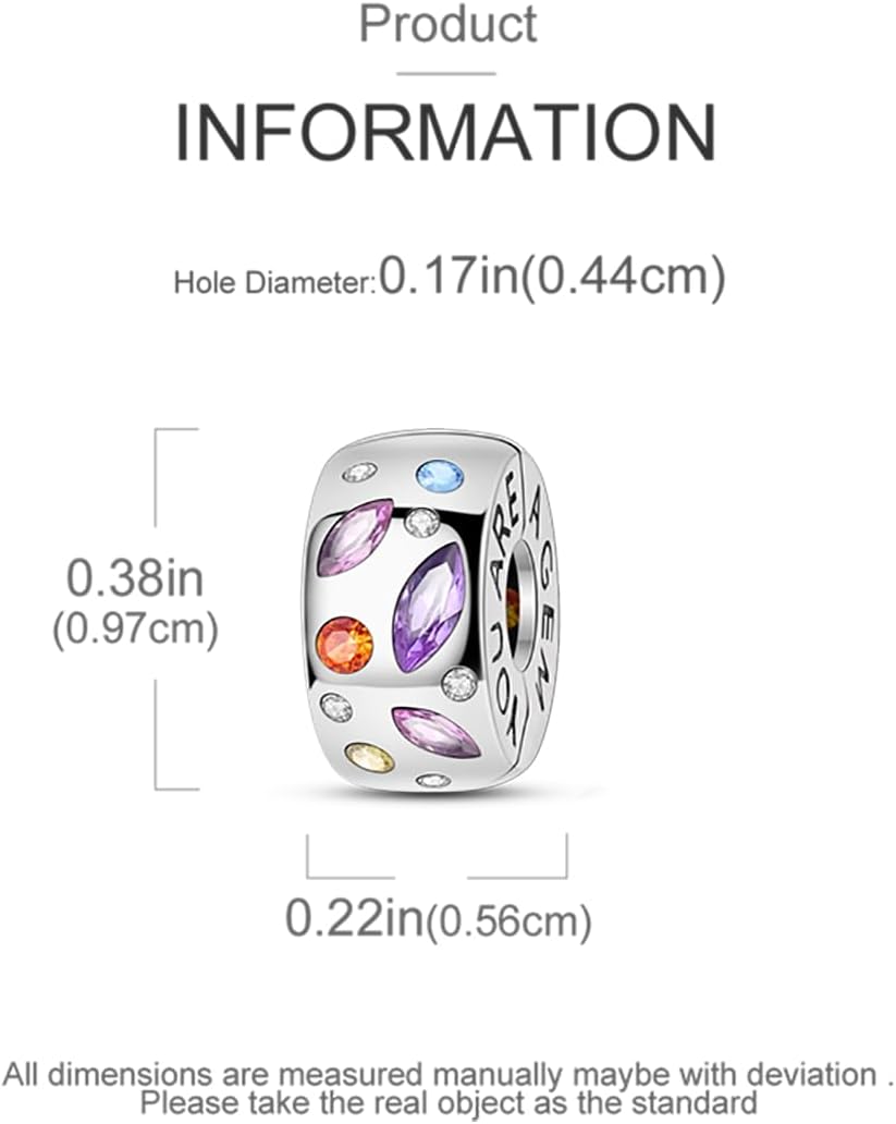 LNQOBU Clip/Stopper Beads Charms for Bracelets & Necklaces 925 Sterling Silver for Pandora Snake Chain Bracelets Jewelry Gift for Women - Image 5