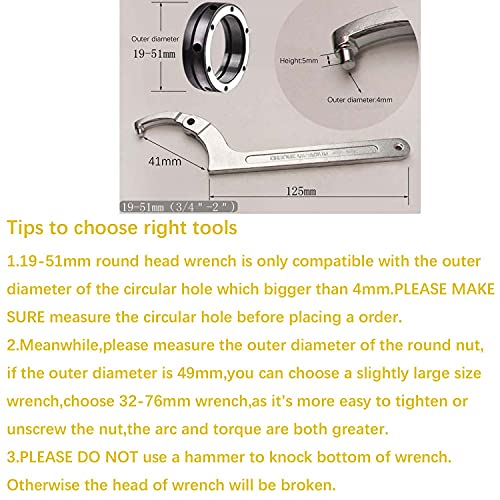 Vmotor Chrome Vanadium Adjustable C Spanner Hook Wrench Tool - 3/4-2