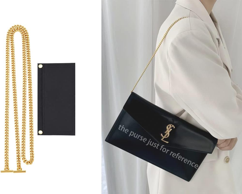 YESIKIMI UPTOWN Envelope Clutch Conversion Kit Premium Felt Inset With 120cm Chain