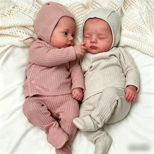 Muñecas Reborn Gemelos Anano 18 pulg Realistas Bebés miniatura 6