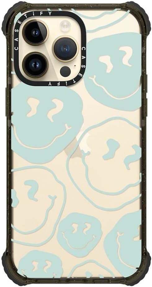 CASETiFY Ultra Impact iPhone 14 Pro Max Case [5X Military Grade Drop Tested / 11.5ft Drop Protection] - Aqua Smile Transparent - Clear Black - Image 4