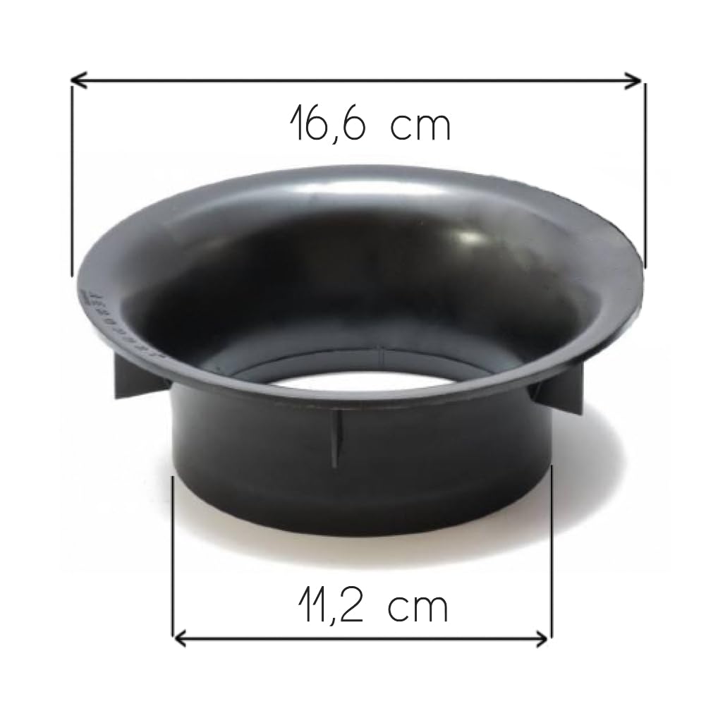 GK SOUND KIT SET PER AEROPORT, da 10 cm con 2 flange curve e tubo reflex per subwoofer, cassa, per auto, casa, spl, colore nero, 1 kit