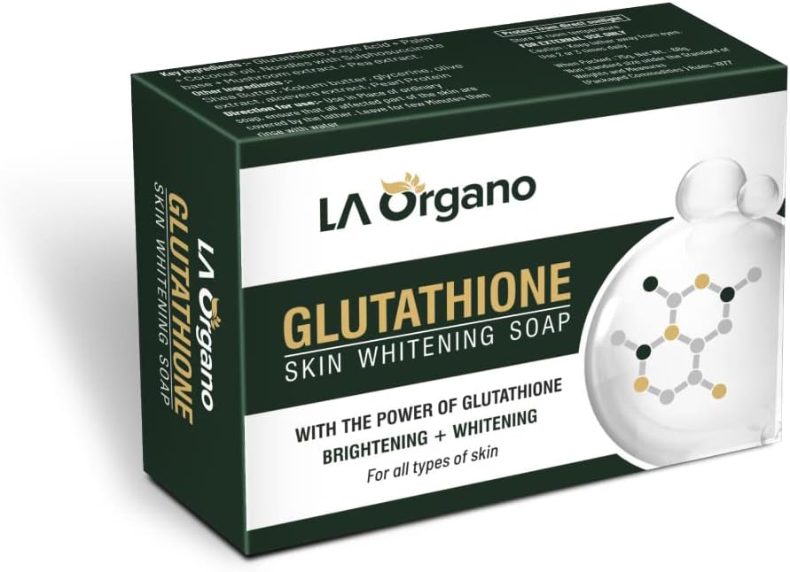 La Organo Glutathione Skin Whitening Soap For Brightening & Whitening For All Skin Types, 100 G