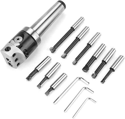 Miniatura 5 de Juego de cabezales de mandrinado para proceso de torno CNC MT4-M16 adaptador de eje + cabezal de perforación de 1.969 in + 9 barras de perforación +