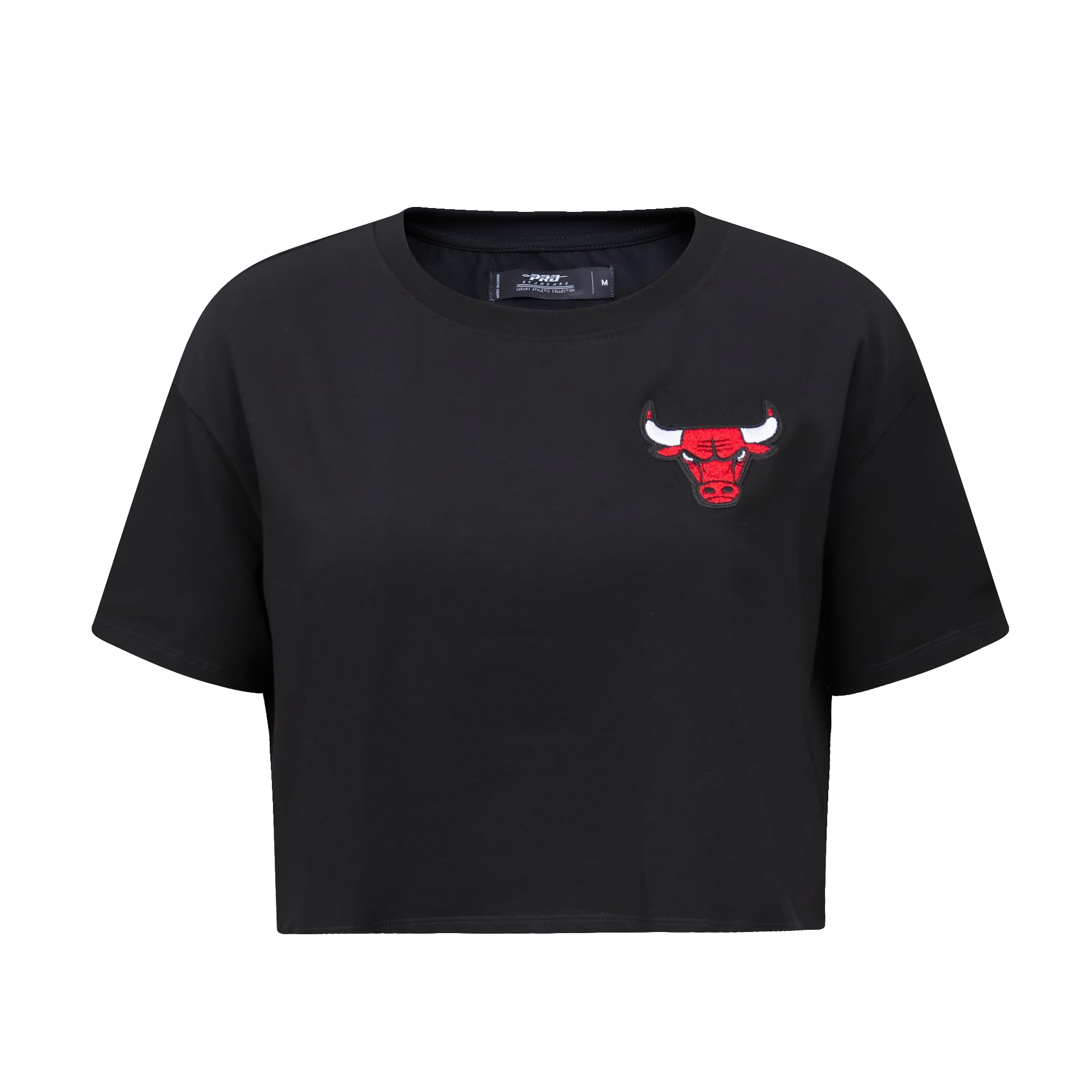 Pro Standard Womens NBA Chicago Bulls Classic Chenille Short Sleeve Boxy Tee Black M โ image 1