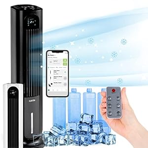 Klarstein Luftkühler mit Wasserkühlung, 5-in-1 Verdunstungskühler, Luftbefeuchter, Luftreiniger, Ventilator & Nachtmodus…
