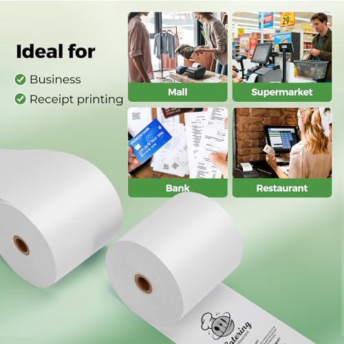 MUNBYN Thermal Paper 3 1/8 x 230ft, 12 Rolls Receipt Paper Work for Star Micronics TSP100 TSP143 Epson 80mm Receipt Printer Square POS Register Credit Card Terminals, Pos Register Paper BPA Free by MUNBYN - Image 7