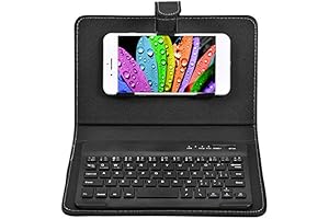 Portable Bluetooth Keyboard with Leather Case for Smartphones