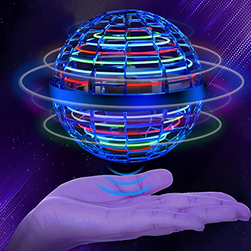 Flying Toy,Magic Nebula Soaring Orb Toy, 360Â°Rotating Light Flying Toys,Mini Drone Flying Toy,Built-in LED Cool Flying Space Orb,Mini UFO Fly Orb, Hand Operated Drones for Kids (Blue)