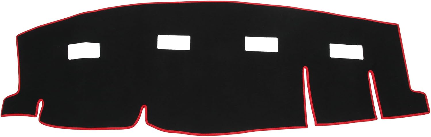 Car Dashboard Cover Compatible for Dodge for Ram 2006-2009, Protective Polyester Red Center Console Interior Trim Dash Cover Mat Pad