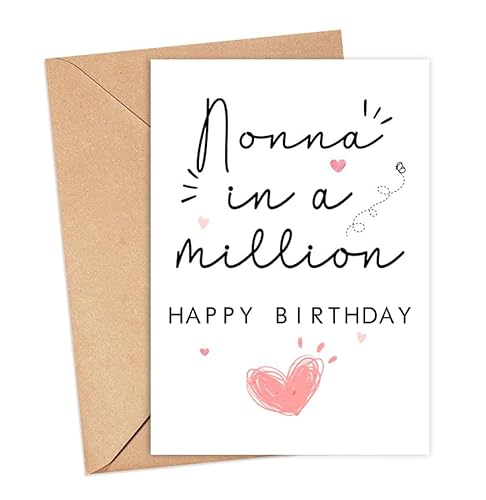 HKDesignGift Nonna In A Million Card - Funny Nonna Birthday Card - Happy Birthday Nonna Card - Nonna Card - Birthday Card For Nonna - Special Nonna Birthday Card