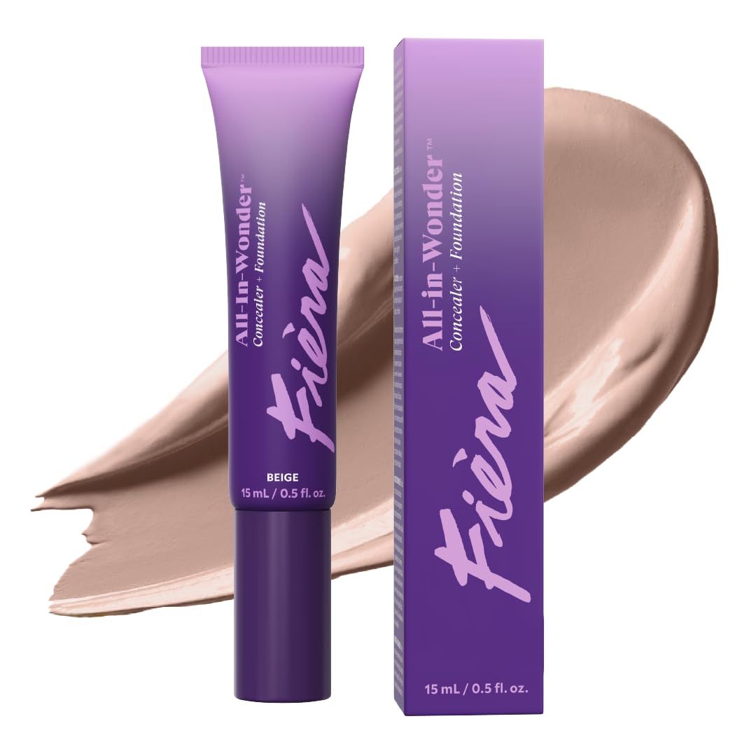Fièra All-In-Wonder™ Concealer + Foundation – Full-Coverage, Crease-Proof, Hydrating Formula for Mature Skin, Blurs Fine Lines & Dark Circles, Radiant Second-Skin Finish – Neutral, 0.5 FL. OZ. / 15 ML