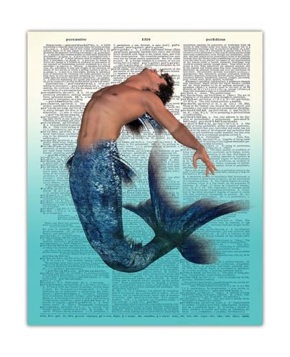 Buzz Unplugged Merman Dictionary Wall Art Print: Unique Room Decor for Boys, Men, Girls & Women - (8x10) Unframed Picture
