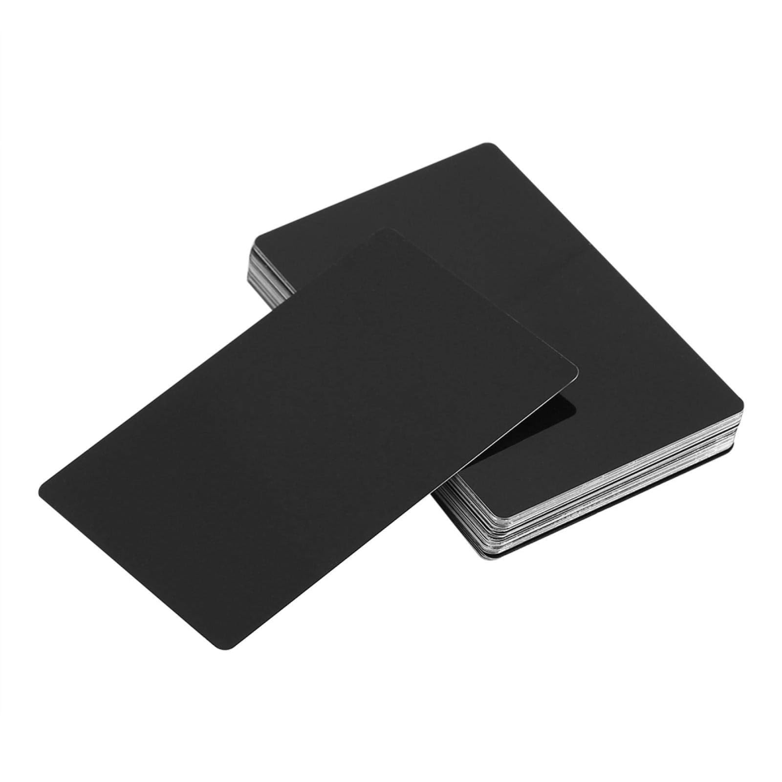 Metal Business Cards 50 Laser Engraved Business Cards, Aluminium, for Work, Exhibitions and Shopping centres, Name Card for Custom DIY Print, Black