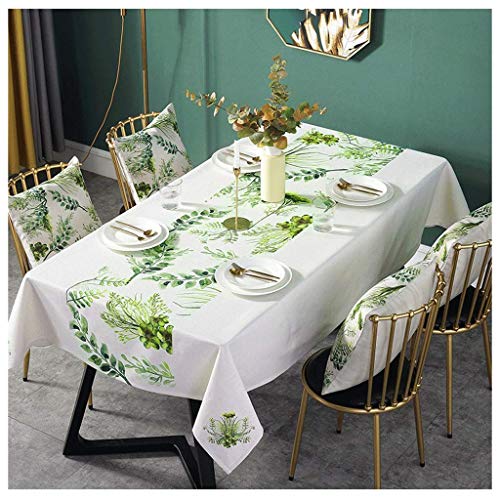 Nappe imperméable à l'huile en coton lin pour table rectangulaire