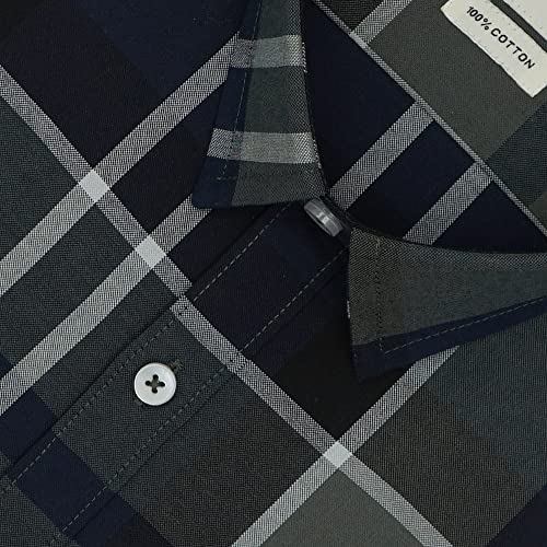 Image of GHPC 100% Cotton Checkered Half Sleeves Regular Fit Formal Shirt for Men