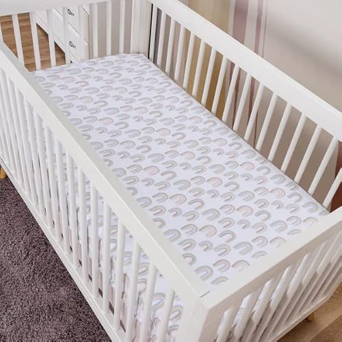 Trend Lab Painted Rainbow 4-Piece Baby Nursery Crib Bedding Set, Includes Quilt, 2 Fitted Crib Sheets, And Crib Skirt #TOP3