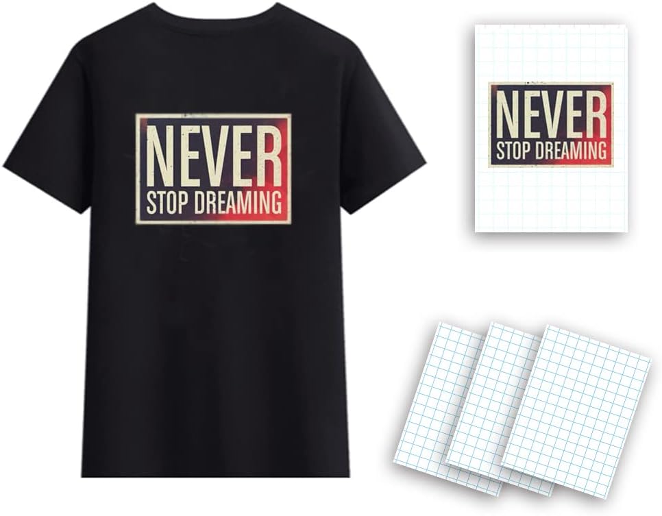 Heat Transfer Paper 20 Sheets A4 Dark Transfer Paper Printable Paper Inkjet Printer Paper for T-Shirts Dark Fabrics