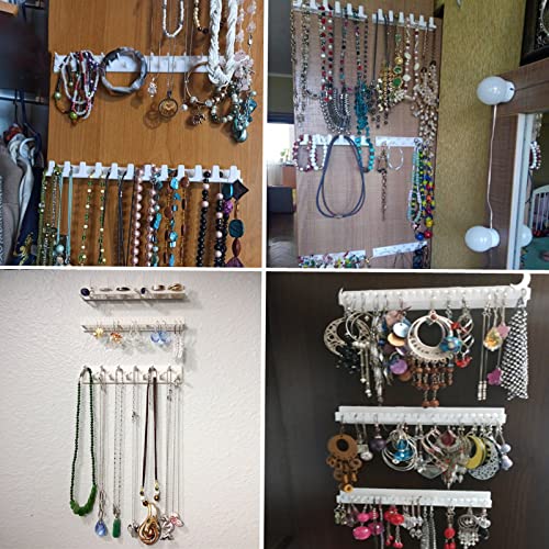 J.c Arts 9 In 1 Adhesive Paste Wall Hanging Storage Hooks Jewelry Display Organizer Necklace Hanger #TOP4