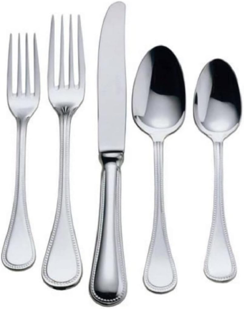 Couzon Le Perle Stainless Steel Flatware 5 piece Place Setting